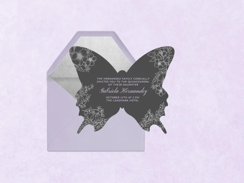 Fluttering Wings Invitation premium template design