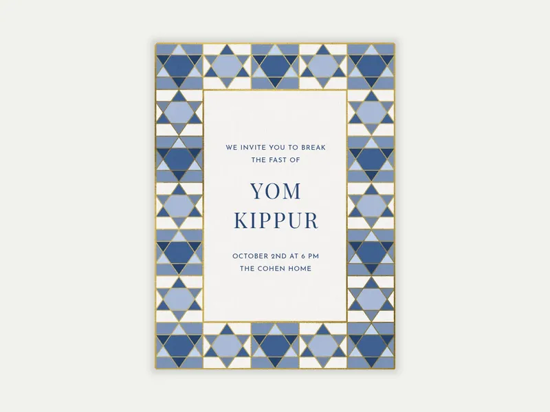Mosaic Star of David - rosh_hashanah - Invitation