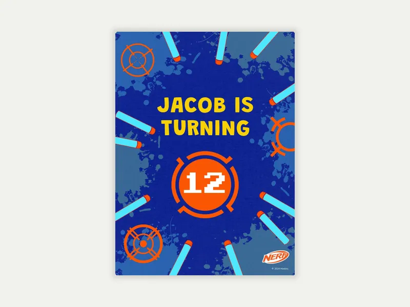 Nerf: Gear Up Invitation free template design