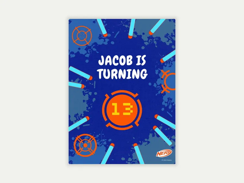 Nerf: Gear Up - 13th_birthday - Invitation