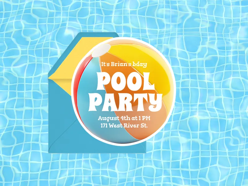 Beach Ball Invitation premium template design