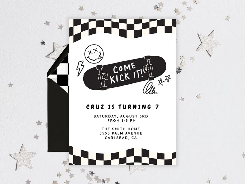 Come Kick It Invitation premium template design