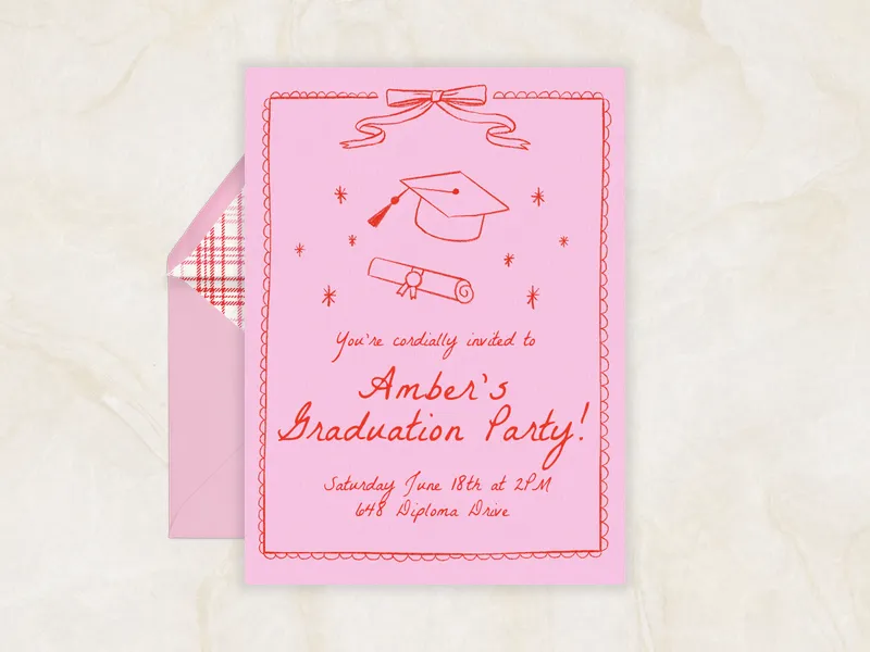Hand-Drawn Birthday Cake Invitation premium template design