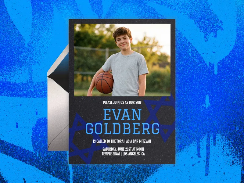 Bar Mitzvah Typography (Photo) - bar_bat_mitzvah - Invitation