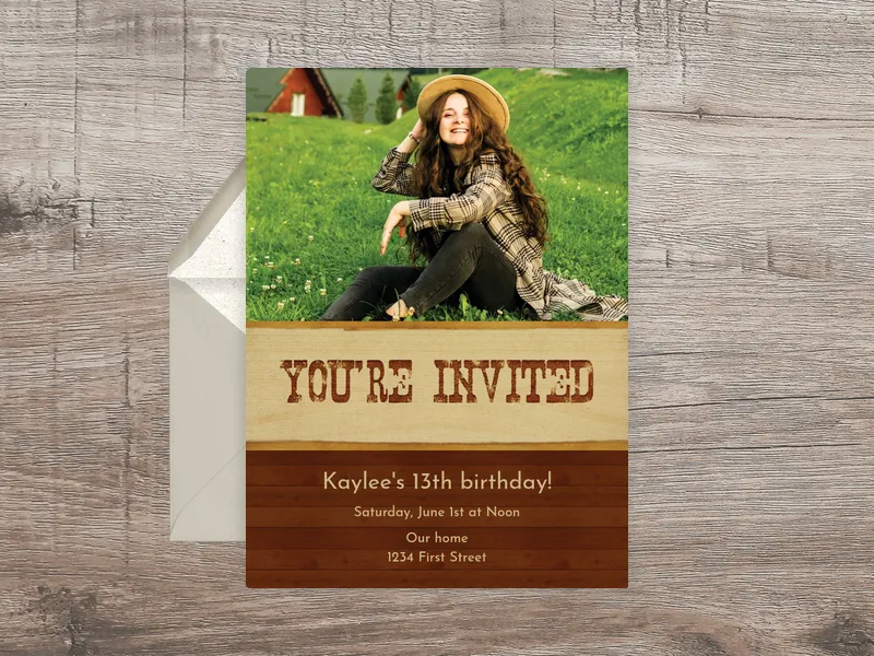 Western (Photo) Invitation premium template design