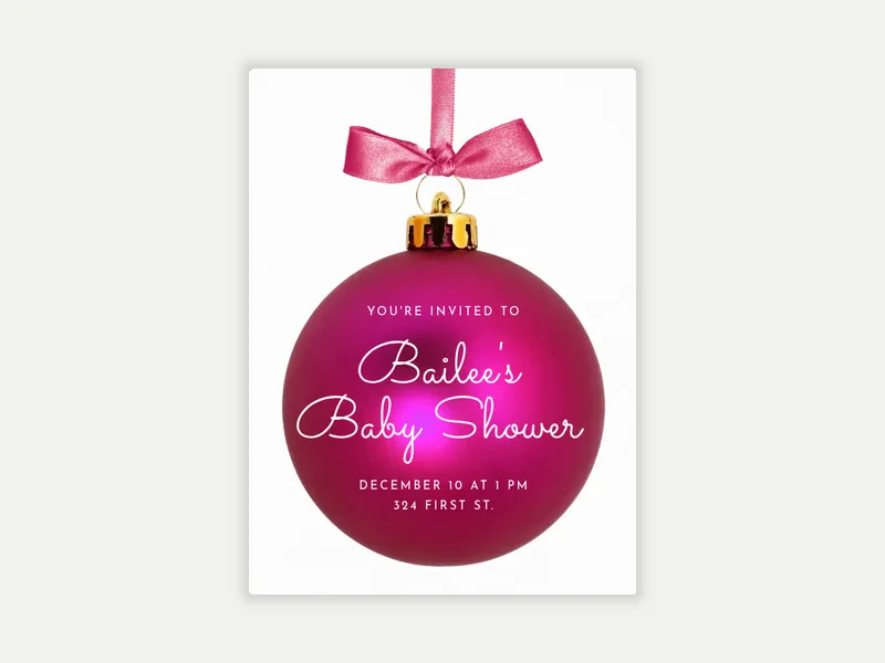 Dangling Ornament Invitation free template design