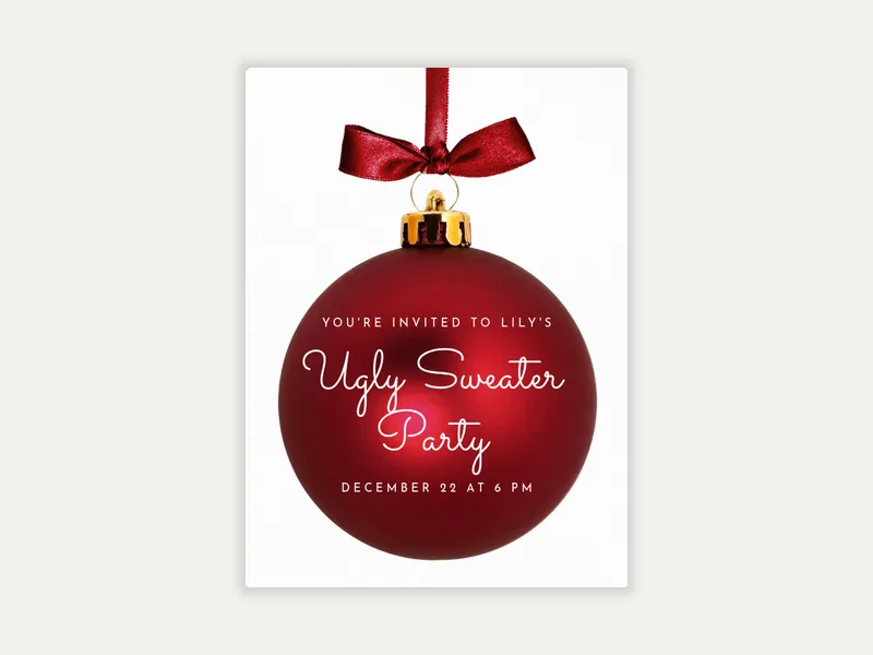 Dangling Ornament Invitation free template design