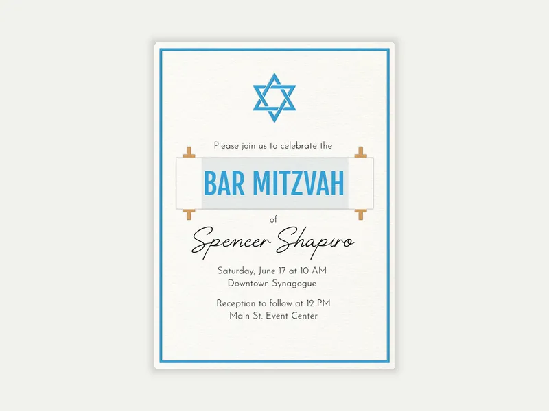 Torah Scroll - bar_bat_mitzvah - Invitation