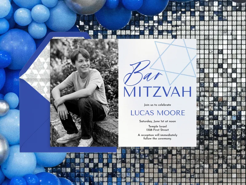 Star of David (Photo) - bar_bat_mitzvah - Invitation