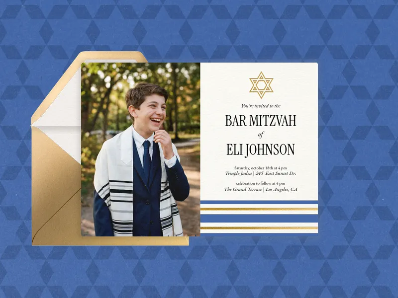 Mitzvah Star of David (Photo) - bar_bat_mitzvah - Invitation