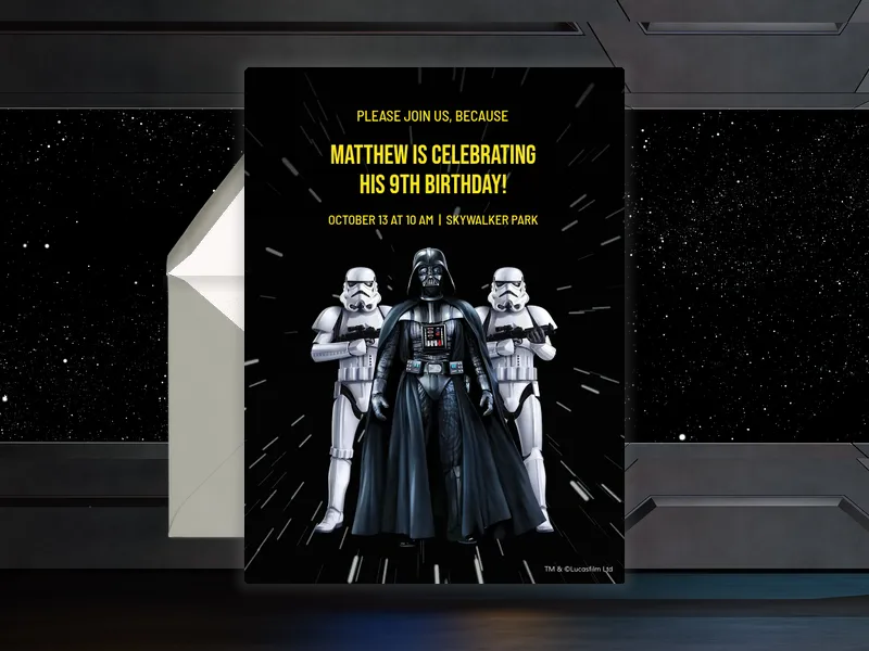 Star Wars™: Classic Characters Invitation premium template design