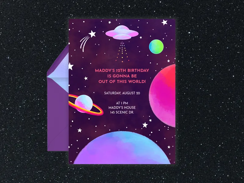 Out of this World Invitation premium template design