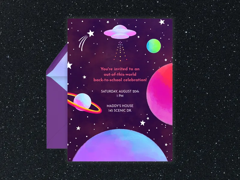 Out of this World Invitation premium template design