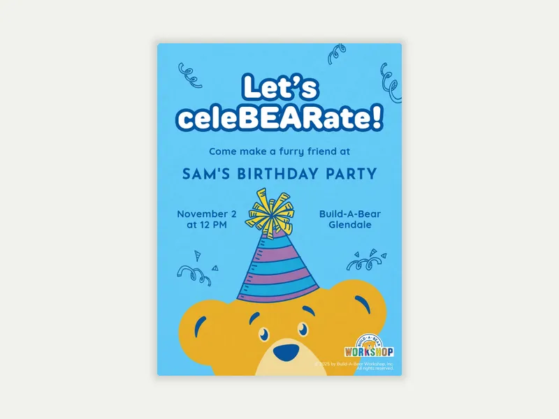 Build-A-Bear: Teddy Time - featured - Invitation