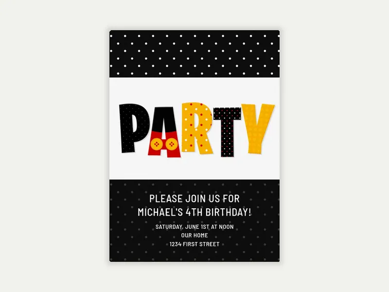 Polka Dots and Bows Invitation free template design