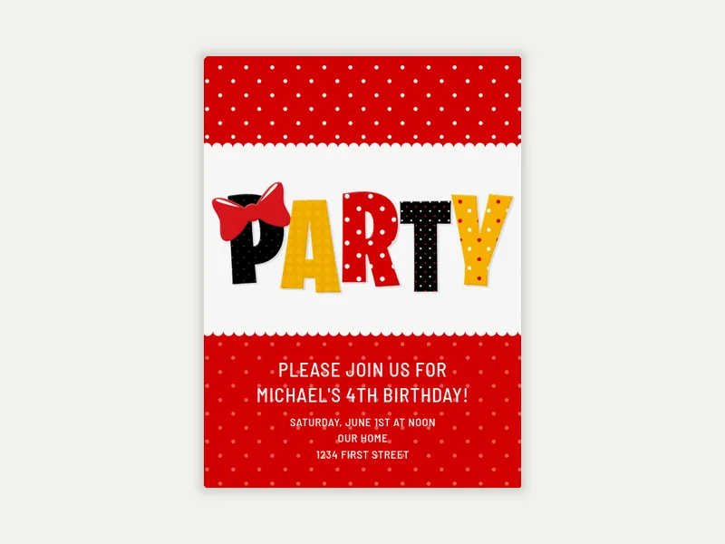 Polka Dots and Bows - featured - Invitation
