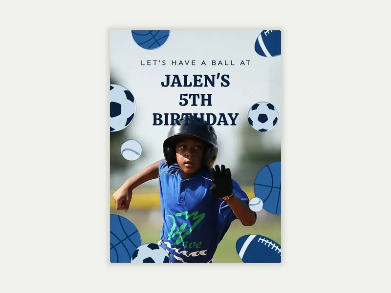 Sports Gear (Photo) - birthday_forkids - Invitation
