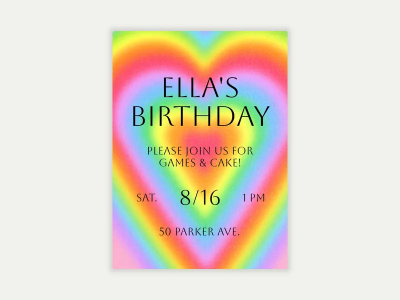 Rainbow Aura Invitation free template design