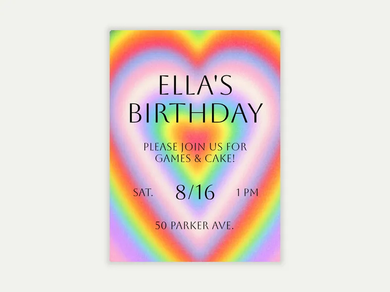 Rainbow Aura Invitation free template design