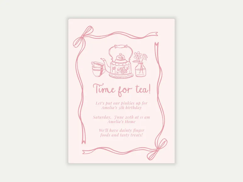 Sweet Tea Invitation free template design