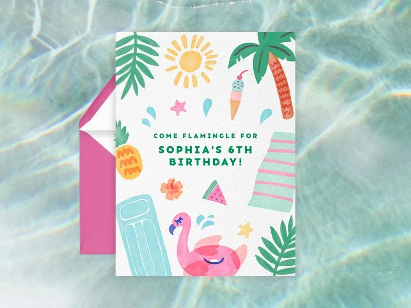 Sunshine & Swimming Invitation premium template design