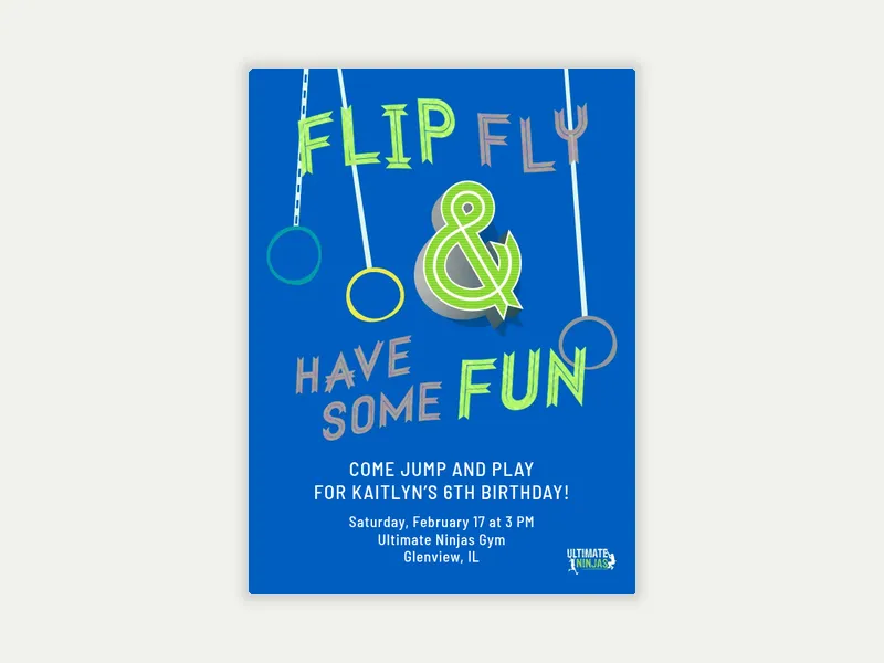 Ultimate Ninjas: Jump & Play Invitation free template design