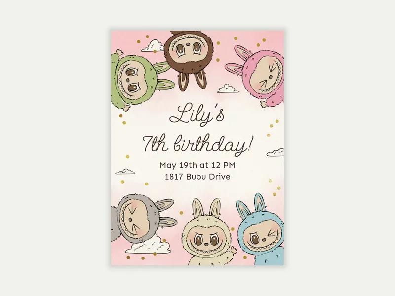 LabuBirthday - popular_characters - Invitation