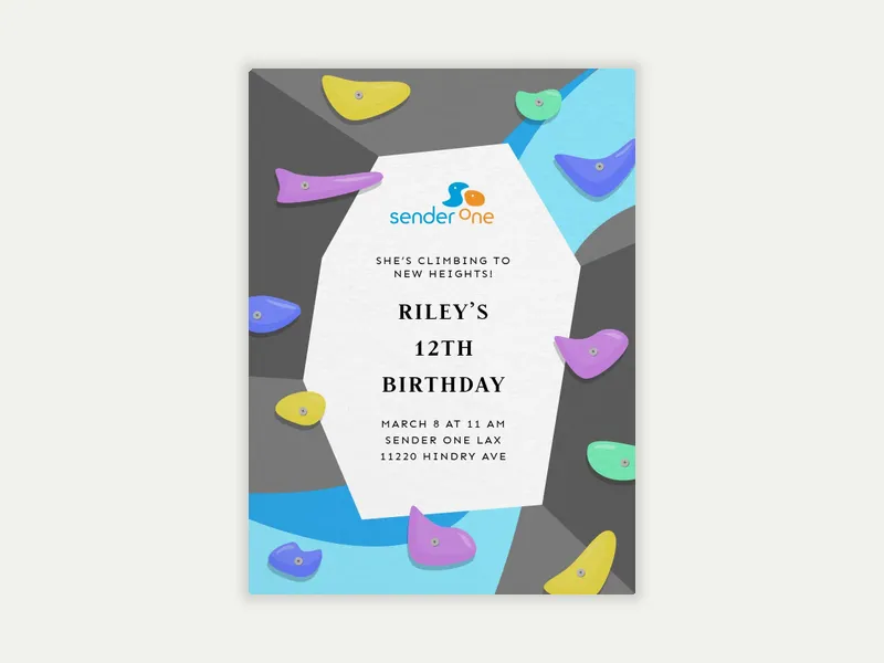 Sender One: Rockin’ Birthday Invitation free template design