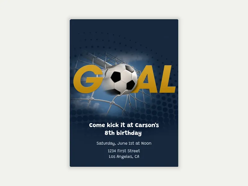 Soccer Goal Invitation free template design