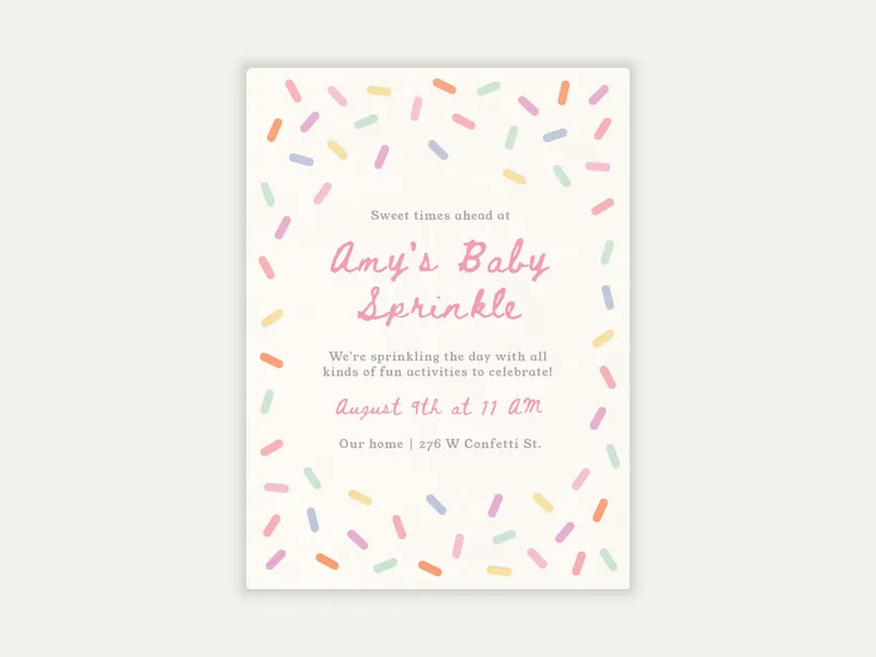 Confetti Sprinkles - baby_sprinkle - Invitation