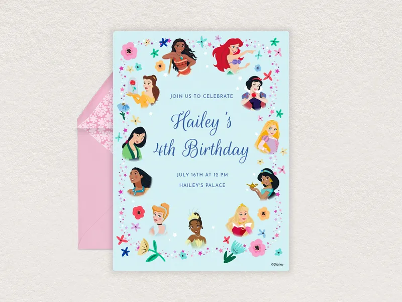 Disney: Glittery Princesses - featured - Invitation