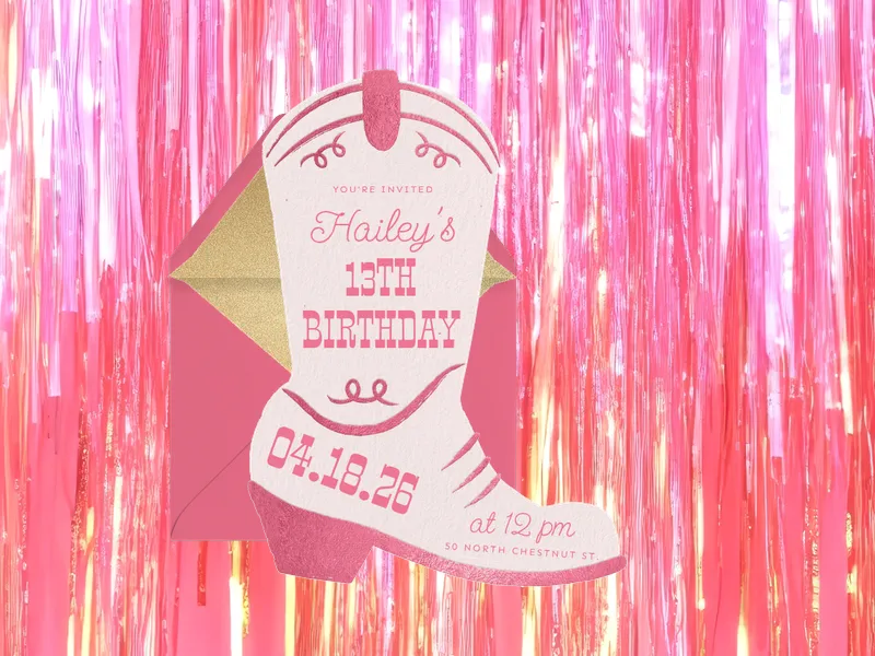 Boots Down - 13th_birthday - Invitation