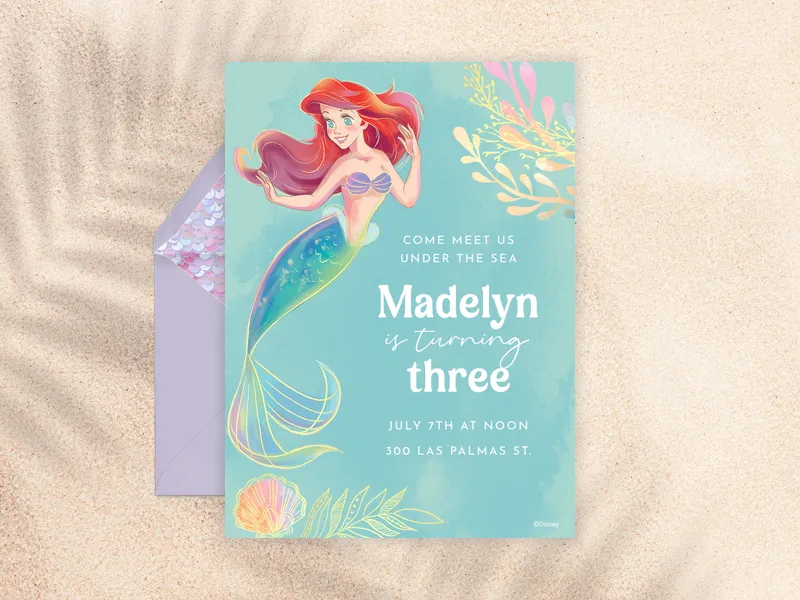 Disney’s The Little Mermaid: Under the Sea Invitation premium template design