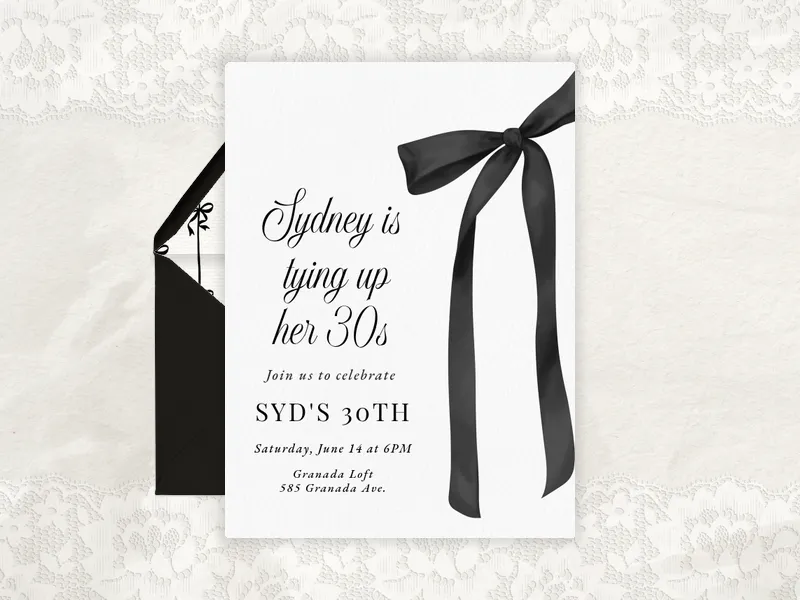 Ribbons, Bows Invitation premium template design