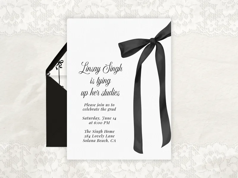 Ribbons, Bows Invitation premium template design