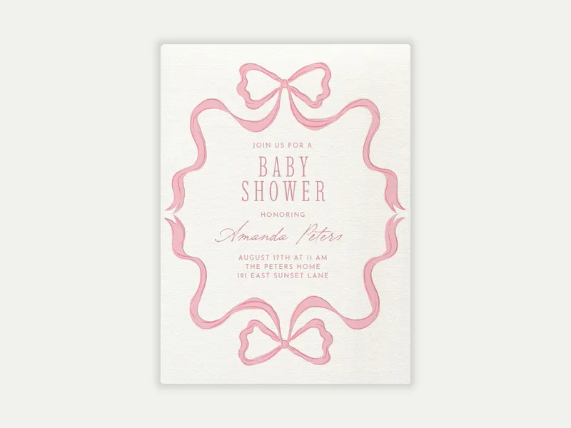 Rose Ribbon Invitation free template design