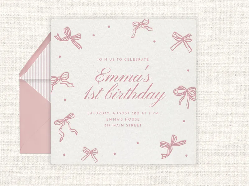 Delicate Bows - birthday_forteens - Invitation