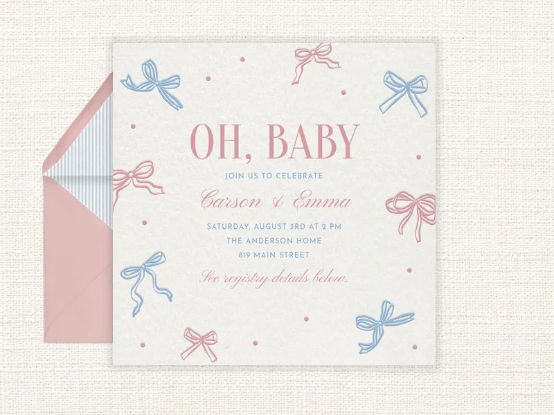 Delicate Bows Invitation premium template design