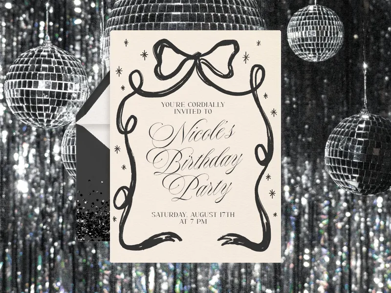 Twinkle Bow - birthday_foradults - Invitation