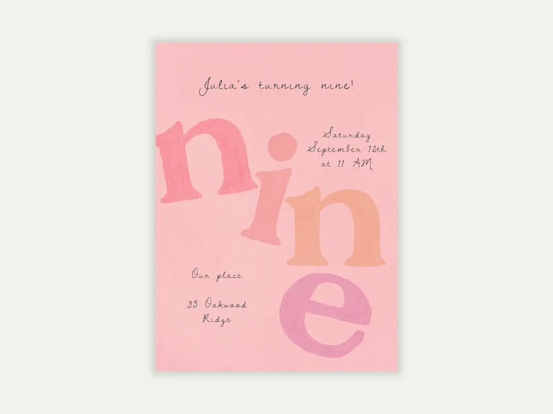 Letter Drop Invitation free template design