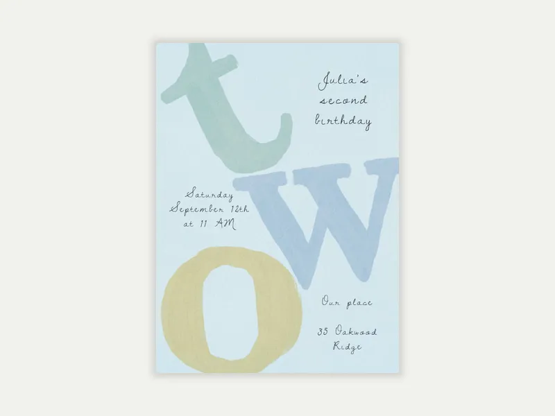 Letter Drop Invitation free template design