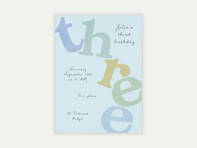 Letter Drop Invitation free template design