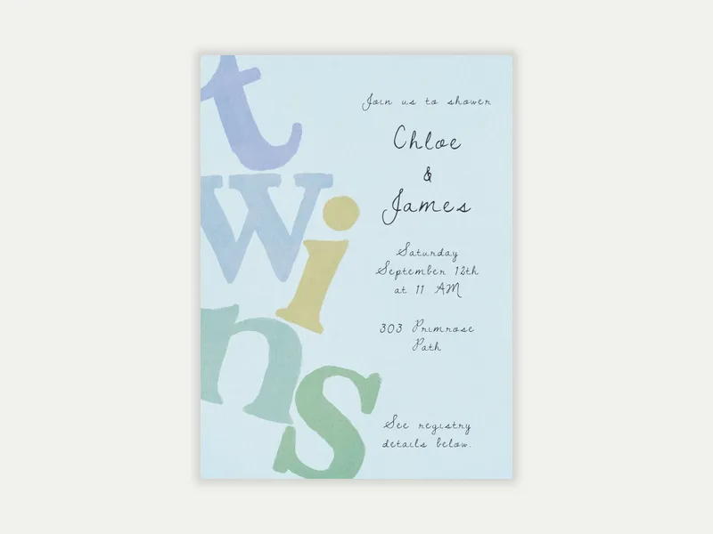 Letter Drop - baby_shower - Invitation