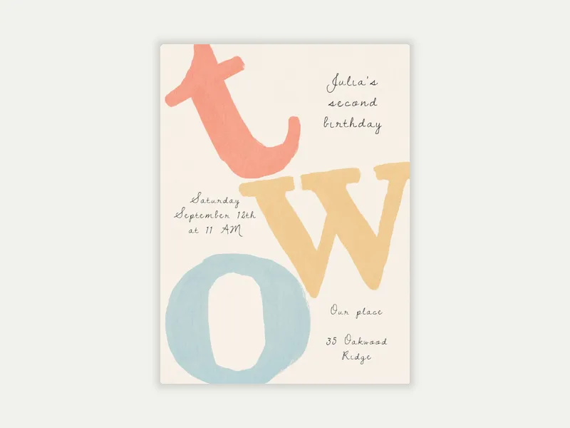 Letter Drop Invitation free template design