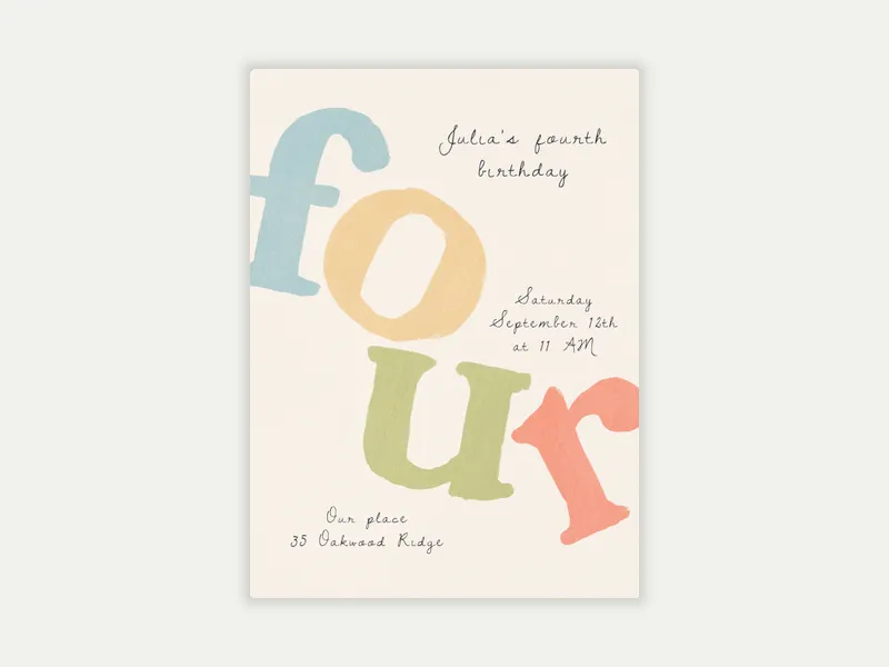 Letter Drop Invitation free template design