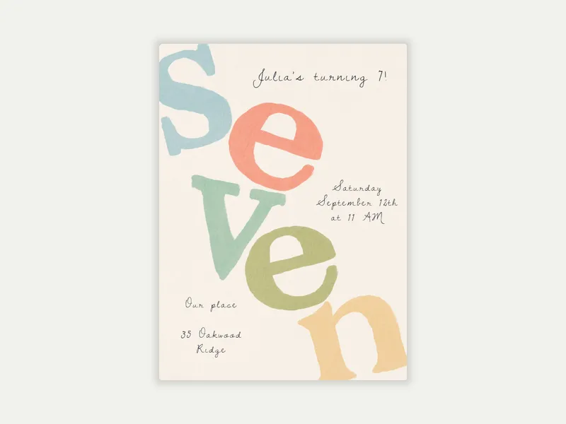 Letter Drop Invitation free template design