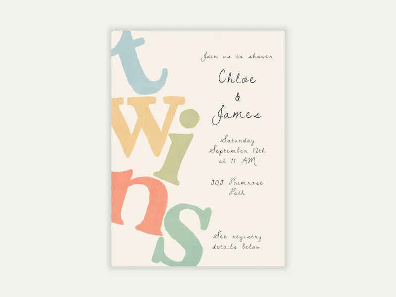 Letter Drop Invitation free template design