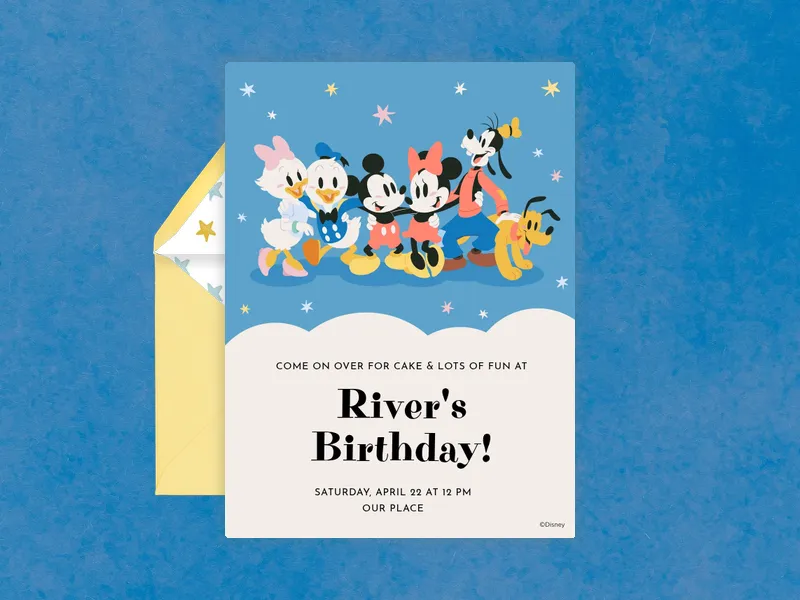 Disney's Mickey Mouse & Friends: Pals Forever Invitation premium template design