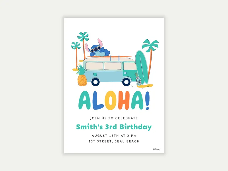 Disney’s Lilo Stitch: Aloha Vibes - featured - Invitation