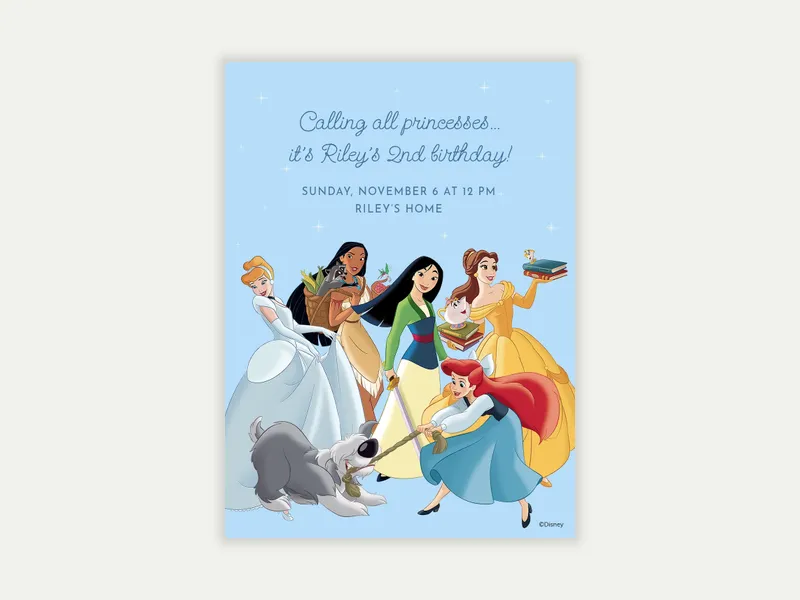 Disney: Sparkle All the Time Princesses - featured - Invitation